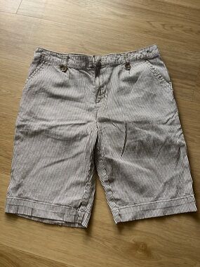 Joseph A Striped Cotton Shorts - White & Navy